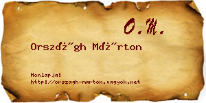 Országh Márton névjegykártya