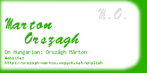 marton orszagh business card