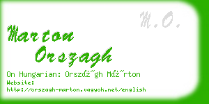 marton orszagh business card